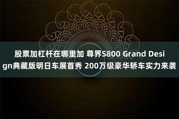 股票加杠杆在哪里加 尊界S800 Grand Design典藏版明日车展首秀 200万级豪华轿车实力来袭